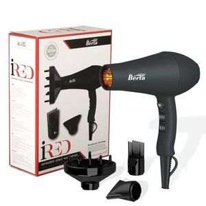 BERTA Blow Dryer Berta Salon Professional Negative Ionic 1875W Hair Dryer